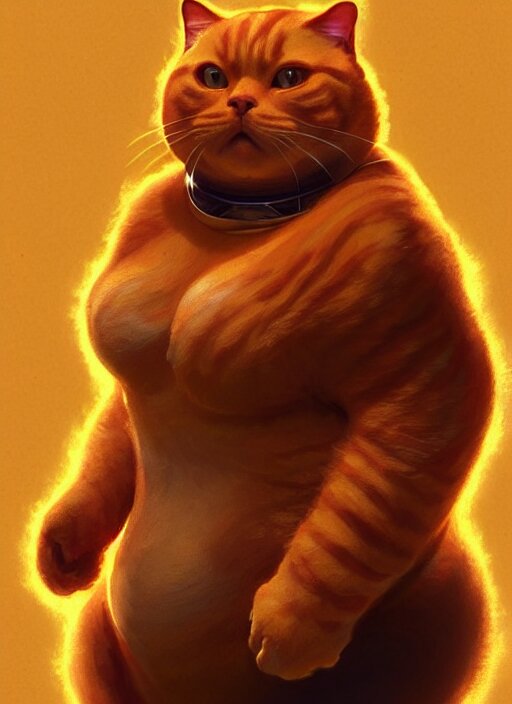 a fat ginger cat as jabra the hutt, star wars, beautiful glowing lights, sci - fi, stunning, intricate, elegant. highly detailed, digital painting. artstation. smooth. sharp focus. illustration. art by artgerm and greg rutkowski and alphonse mucha, make jabra the hutt green. make jabra the hutt green