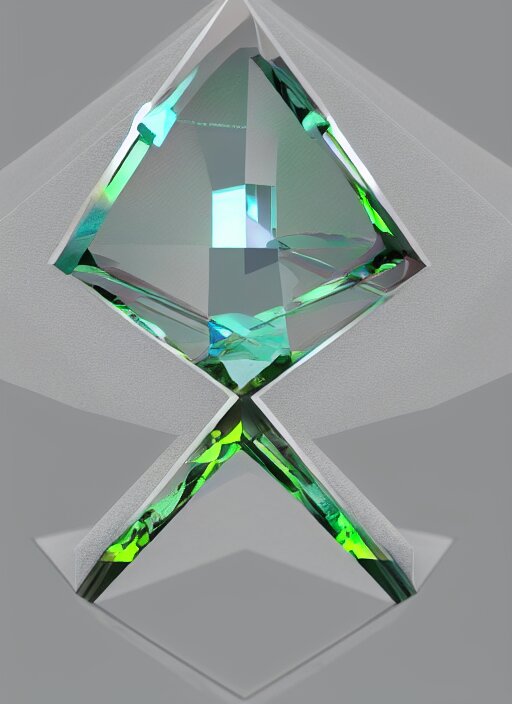 symmetrical fractured transparent tourmaline, render, realistic, cgi, cinematic