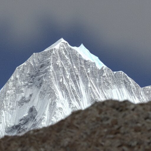 cross section of mount everest, detailed. 