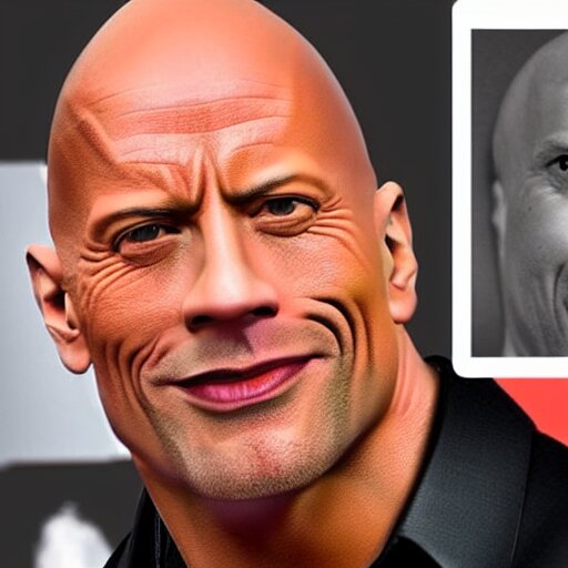 an fusion of dwayne johnson and bruce willis face