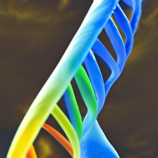 a dna double helix, where the nucleobases consist of the 4 elements - darken the edges and add a nucleobase. darken the edges and add a fiery nucleobase