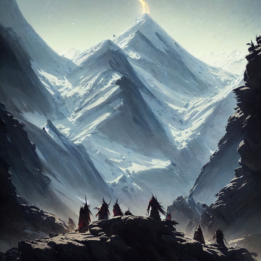 Mountains with ice