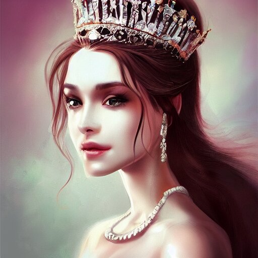 a beautiful and elegant queen by wlop, closeup headshot, 8 k, closeup headshot, high detailed, smooth, trending on artstation, digital illustration.