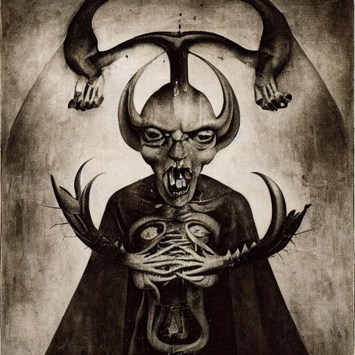 photo of the devil by Hieronymus Bosch and Joel Peter Witkin with flames added for extra evil. Add flames to the background