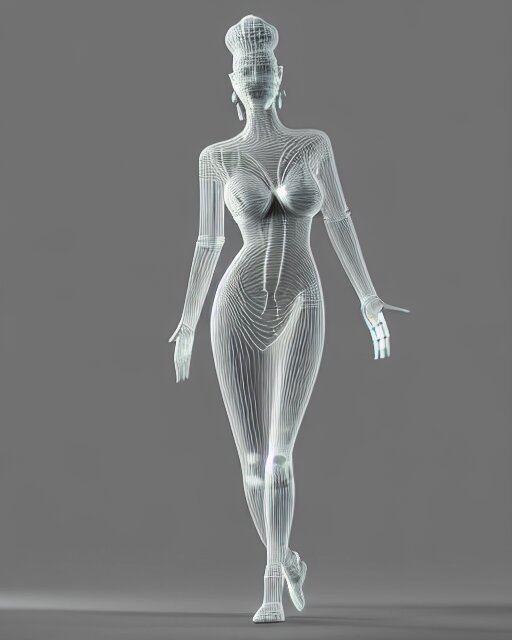 a bw 3 d render of a beautiful female translucent bio mechanical vegetal goddess, dreamy, elegant photorealistic, cinematic, octane render, - h 6 4 0 - c 1 5. 0 - n 9 - i - s 1 5 0! dream a bw 3 d render of a beautiful female translucent bio mechanical vegetal goddess, dreamy, elegant photoreal. Add some flames