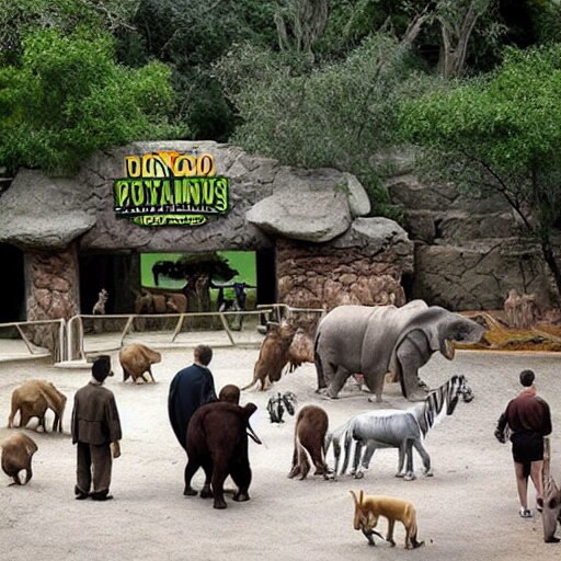 the zoo except humans instead of animals