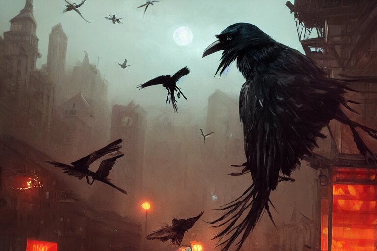 Scary crow forest