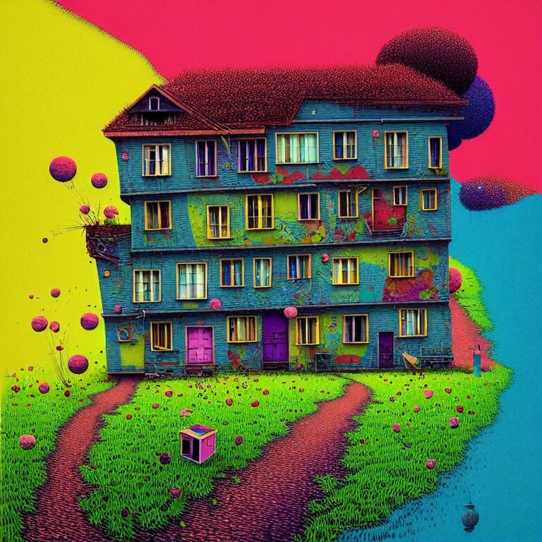 Colour ful house illusion video