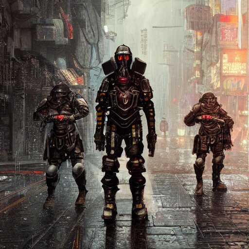 three heroes in future 2098 style