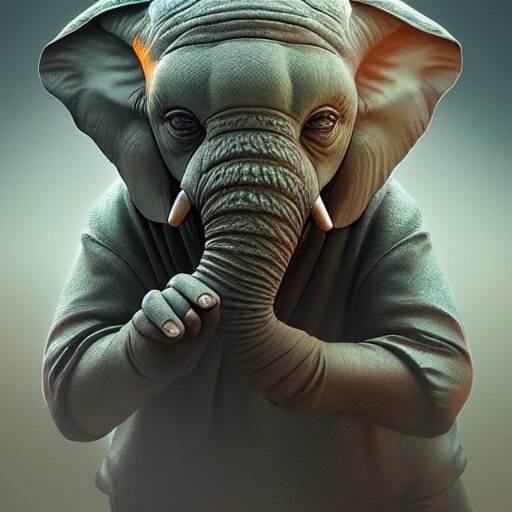 add some green behind the elephant to give it a more natural feel