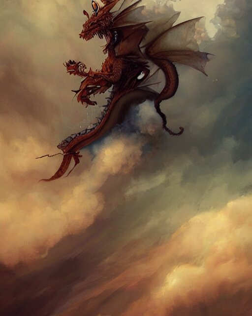 A beautiful digital artwork of a dragon made from clouds by esao andrews and peter mohrbacher. trending on artstation using a light-colored filter over the sky to give the impression of a moon shining down on the dragon. Use a light-colored filter over the sky to give the impression of a moon shining down on the dragon.