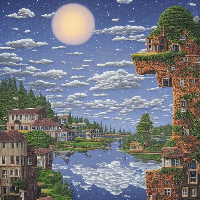 a building in a landscape, by rob gonsalves 