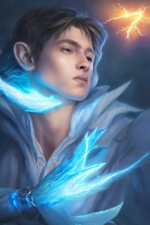 legendary fairy prince casting a lightning spell, blue energy, highly detailed, d & d, fantasy, highly detailed, digital painting, trending on artstation, concept art, sharp focus, illustration, global illumination, ray tracing, realistic shaded, art by artgerm and greg rutkowski and fuji choko and viktoria gavrilenko and hoang lap 