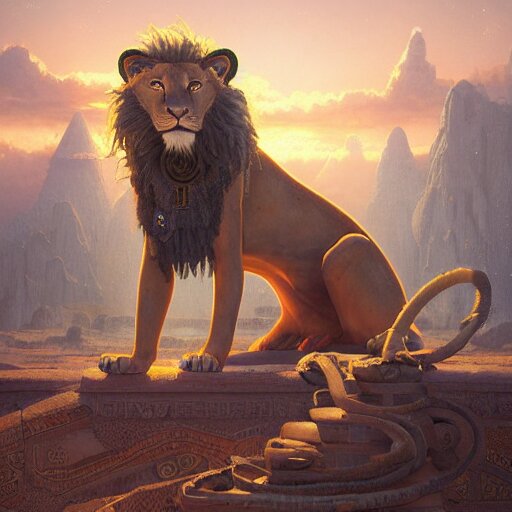Highly detailed portrait of sekhmet the egyptian lion goddess, intricate alien technology, stephen bliss, unreal engine, fantasy art by greg rutkowski, loish, rhads, ferdinand knab, makoto shinkai and lois van baarle, ilya kuvshinov, rossdraws, tom bagshaw, global illumination, radiant light, detailed and intricate environment