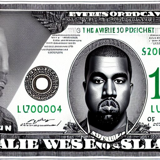 kanye west on the american one dollar bill