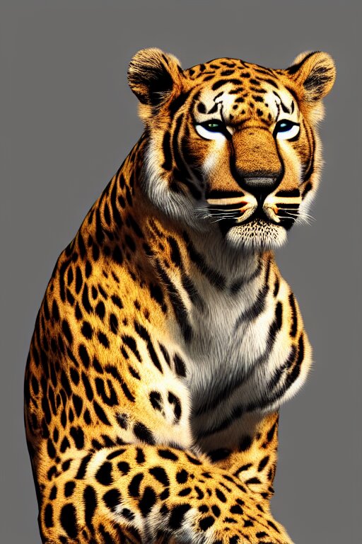 !dream 8K UHD Redshift render, Poser, feetwave, lion_facecore, tigerpunk leopard panther, long wavy fur, bright eyes, long fangs, medium full shot, animal photography: Swap the person for a Smaug. Swap the person for a Smaug