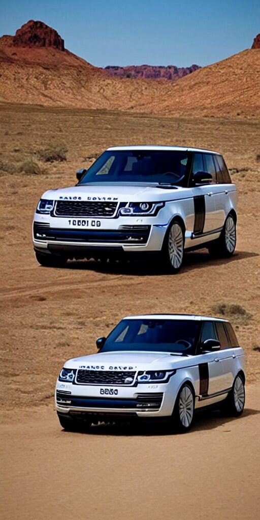 Range Rover Supercharged is ready for a long-distance journey in the desert