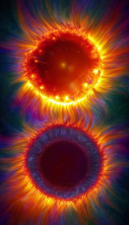 photograph of a sun going super nova, 8k, incredible detail, psychedelic,