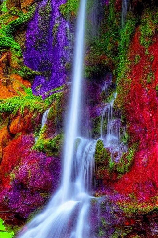 Waterfall colourful video