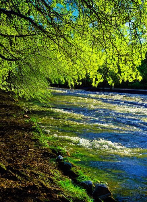 beautiful spring season photography trees and river award winning cinematography