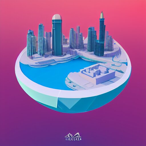 floating island with tel aviv city in the sky, low poly, isometric art, 3d art, high detail, artstation, concept art, behance, ray tracing, smooth, sharp focus, ethereal lighting