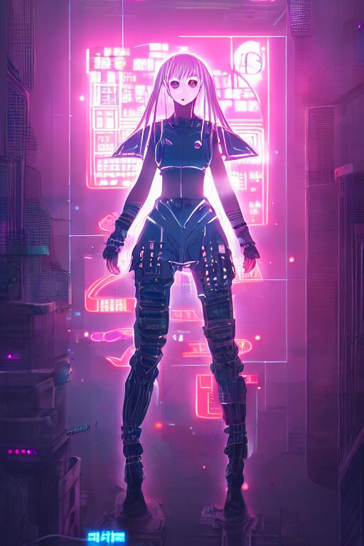 Anime Cyber Warrior Girl On A Steampunk Neon Tokyo rooftop, Sci-Fi And Fantasy, Detailed And Beautiful, Highly Detailed, Concept Art, Smooth Illustration, Art By L Taekwon Kim / A-Rang Style And Liya Nikorov And Rongzhen Luo And Rossdraws. Add some steampunk gears