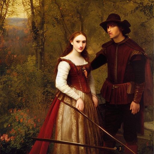 juliet ( young natalie portman ) and romeo ( young jesse eisenberg ) in the 1 6 th century verone, oil canvas by greg rutkowski, jan matejko, ivan shishkin and rembrandt 