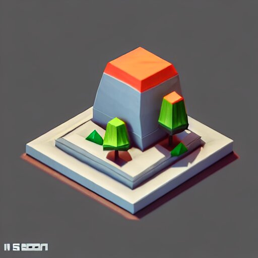 isometric 3 d canon, low poly, soft render, handpaint texture, blender, 3 dcoat