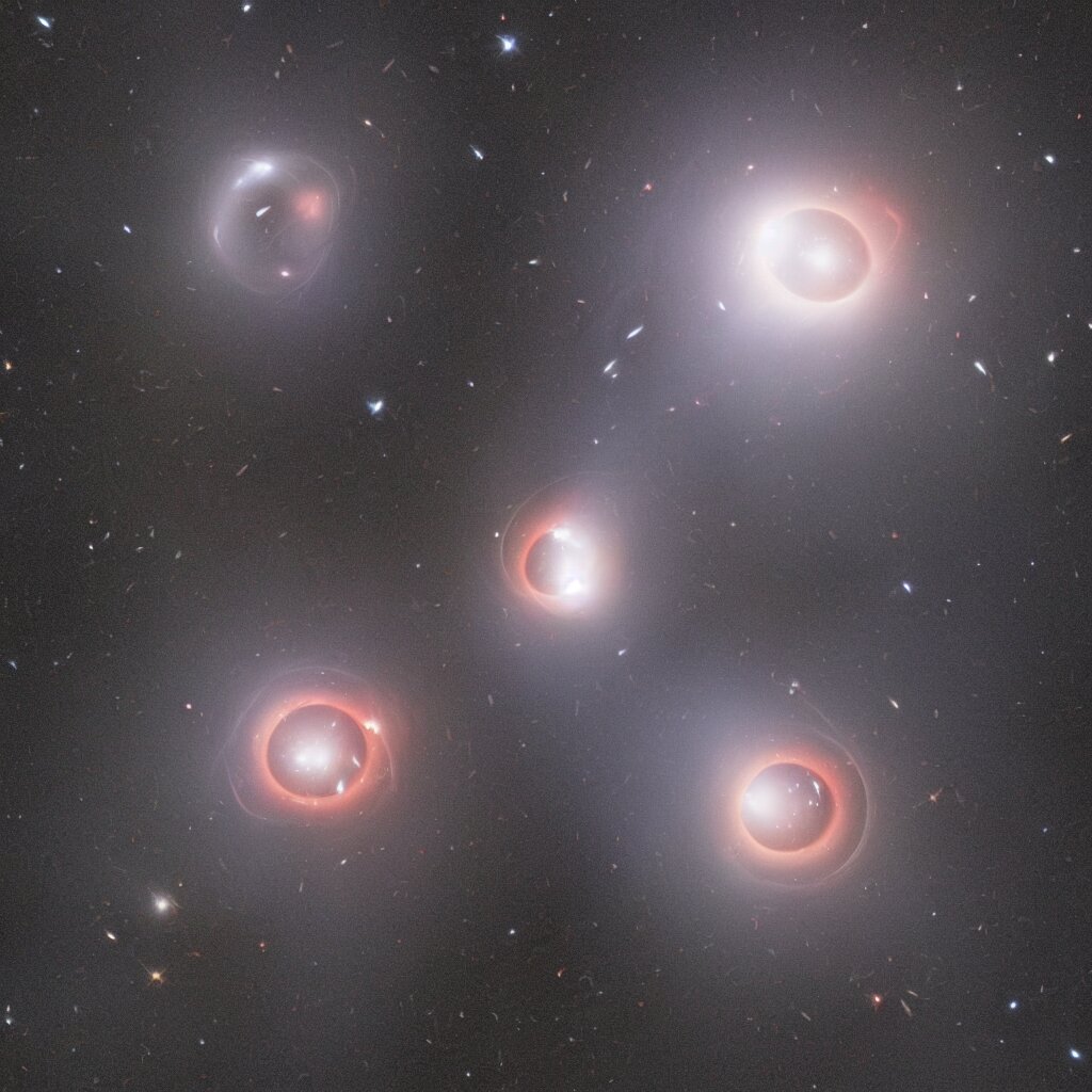 a black hole, gravitational lens, Hubble photograph