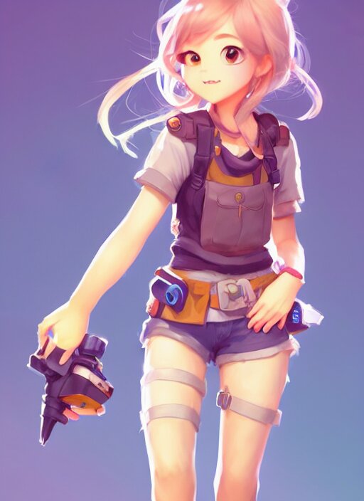 a mobile game character concept art of an adventurous girl | | pixar - cute - fine - face, pretty face, realistic shaded perfect face, fine details by stanley artgerm lau, wlop, rossdraws, james jean, jakob eirich, andrei riabovitchev, marc simonetti, and sakimichan, trending on artstation, ghibli 