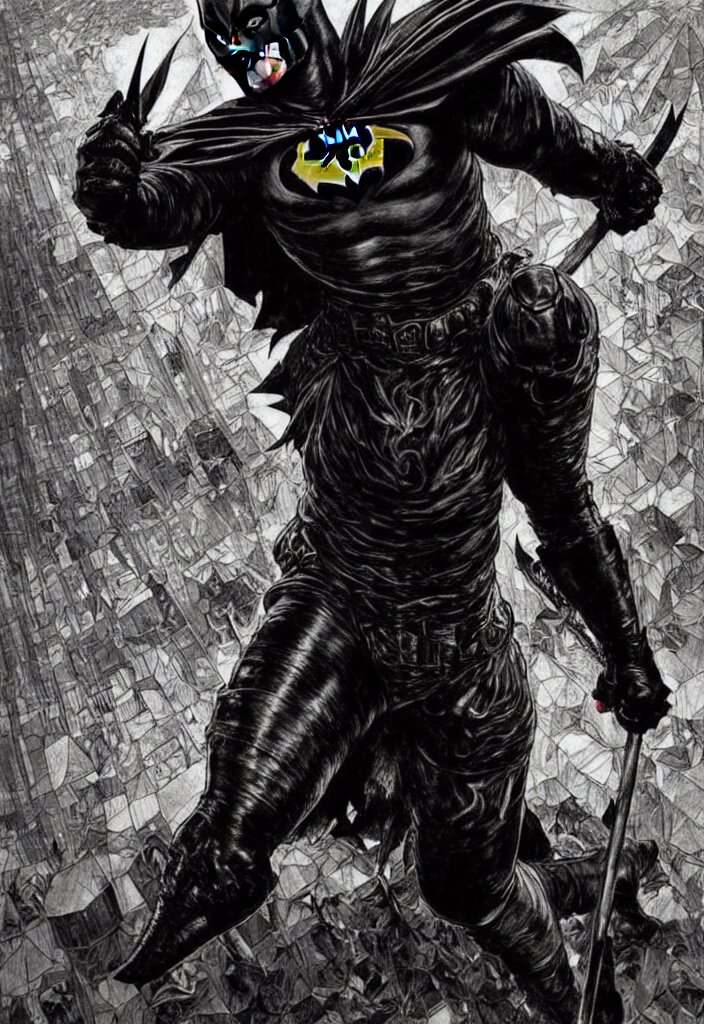 full body, full figure portrait of gothic gritty old berserk batman, full body shot, highly detailed dramatic lighting, artstation, atmospheric perspective, artgerm, epic ragged tight armored ninja suit, intense contrast, 3 light sources, by lee bermejo, in alphonse mucha artstyle, by greg rutkowski, by simon bisley, by dale keown, in gary frank artstyle, by frank frazetta art, by clay mann art, by jorge jimenez art