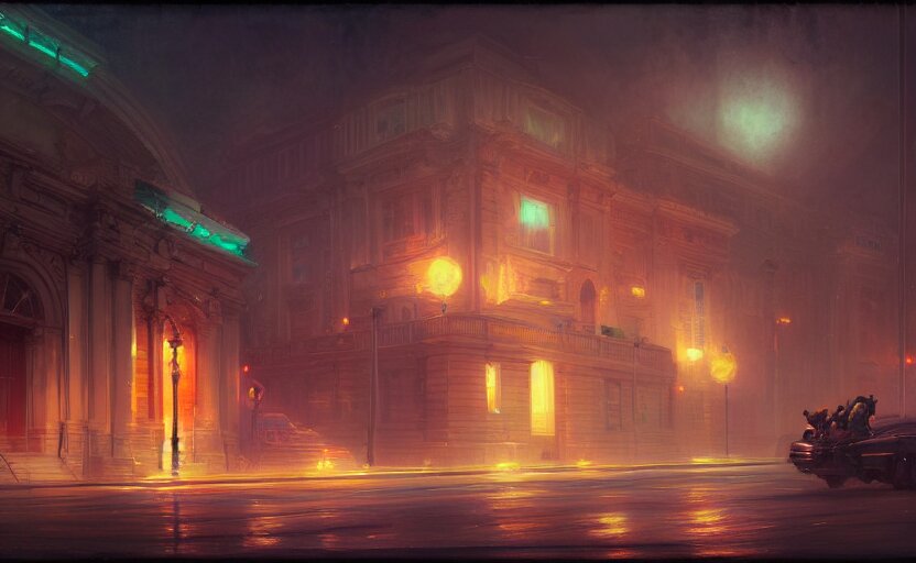 building at night
