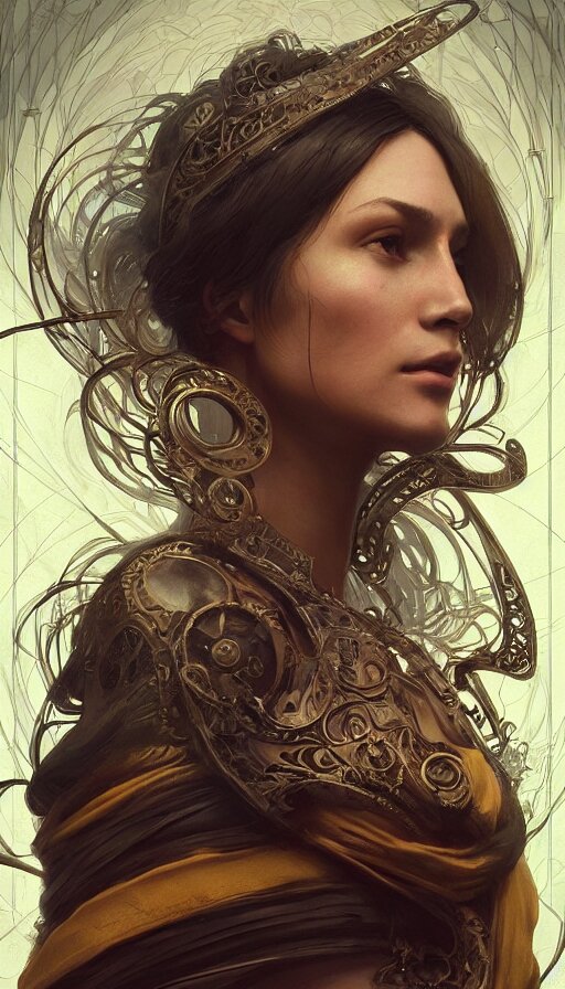 mechanical woman ultra realistic, concept art, intricate details, eerie, highly detailed, photorealistic, octane render, 8 k, unreal engine. art by artgerm and greg rutkowski and alphonse mucha studio lighting