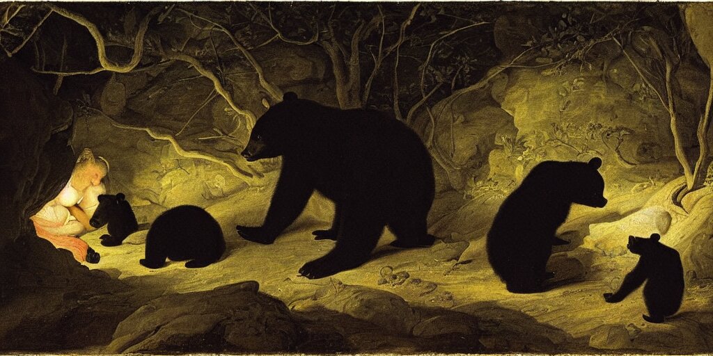 a bear paining a bear