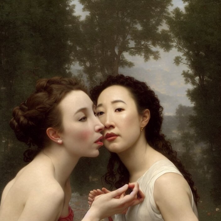 women kissing 