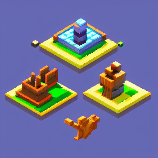 isometric 3 d game props pixel art, clean, artstation