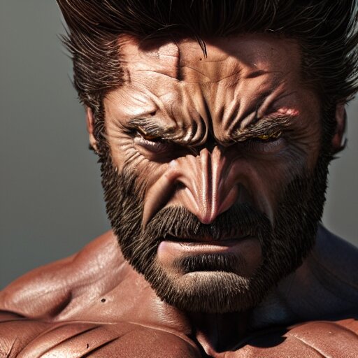 Wolverine,muscle extremely detailed, eye turning bright yellow, fantastic details full face, mouth, trending on artstation, pixiv, cgsociety, hyperdetailed Unreal Engine, optimization 4k 8k ultra HD, WLOP