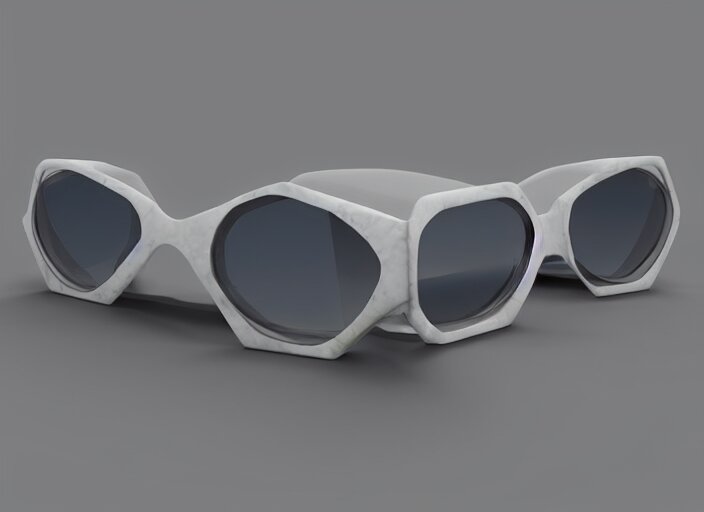 3D futuristic cyclops sunglasses with light sources coming from below and behind the glasses. remake with light sources coming from below and behind the glasses