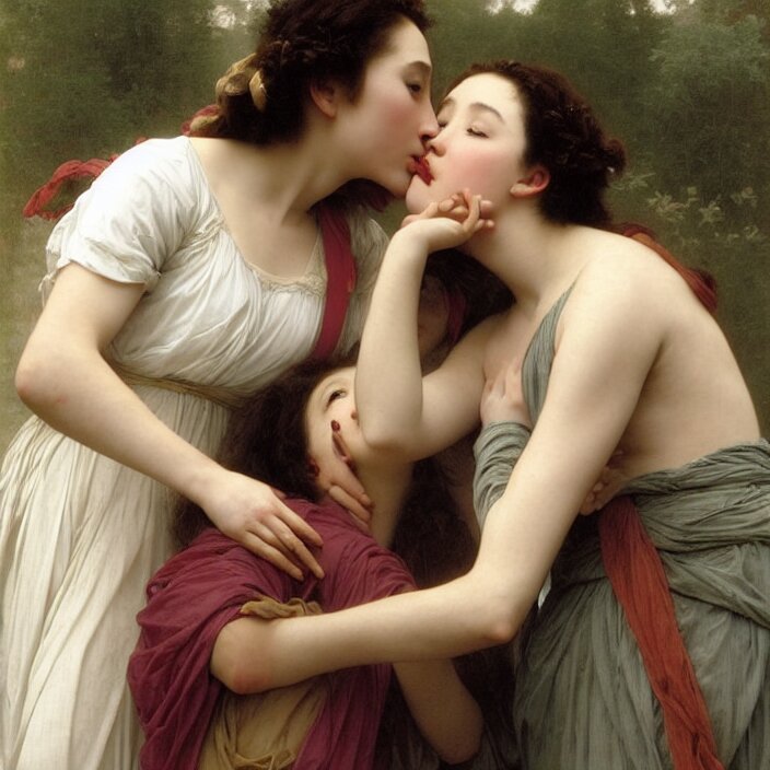 women kissing 