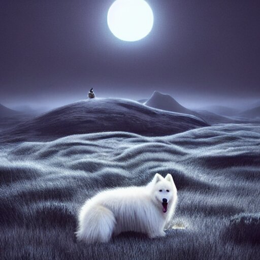 full moon  and stars