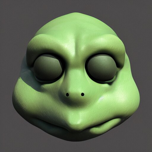 ugly alien face in 3D effect 