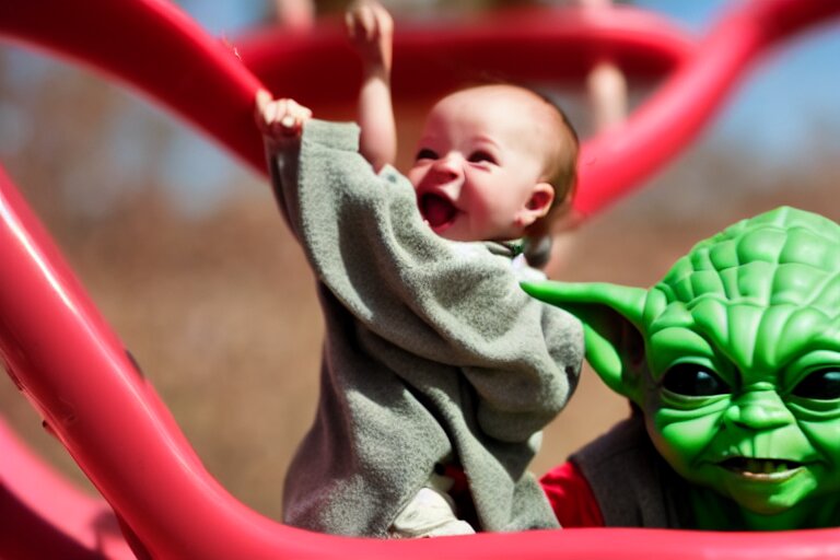 Add tint to baby yoda to make him Green. make the baby yoda green