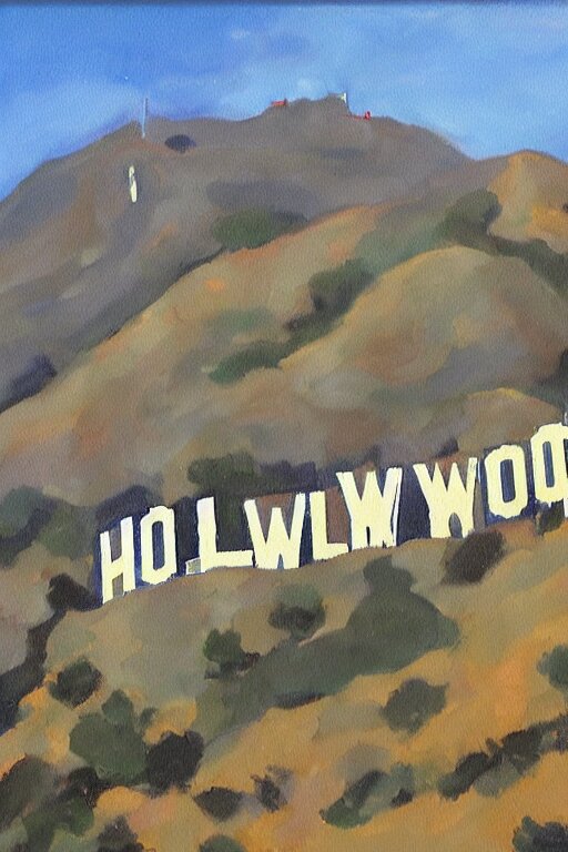 Painting of the Hollywood Sign. hollywood