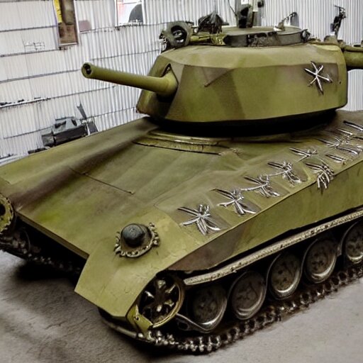 a tank with a giant metal scorpion tail shooting