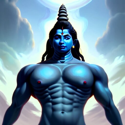 Wide shot of God Shiva the Destroyer. Shiva the Destroyer