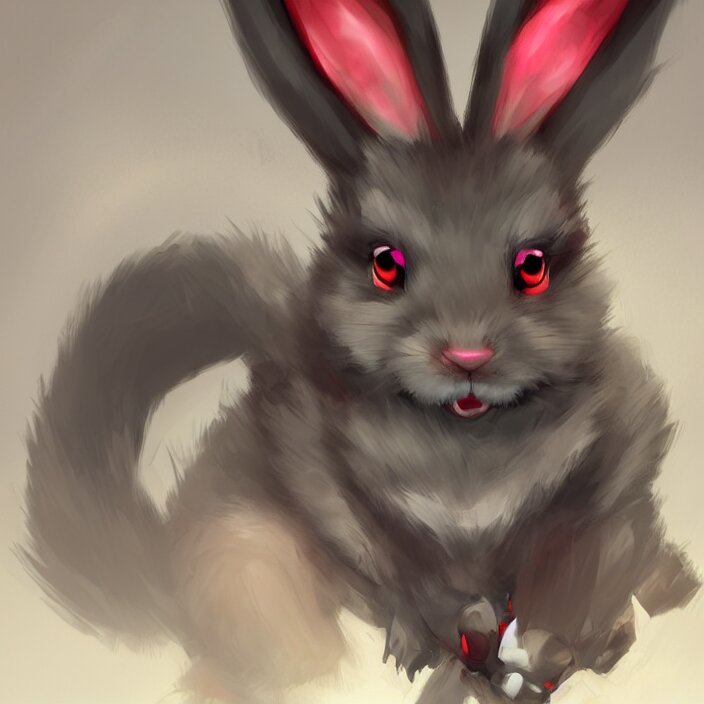 A friendly illustration of the rabbit from Alice's Adventures in Wonderland--with red eyes to make it menacing. an illustration of the rabbit from Alice's Adventures in Wonderland