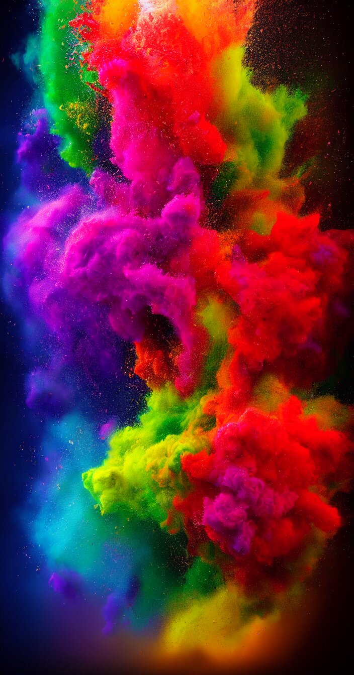 Image - realistic photo of colorful blast, high colored texture, dark smooth background, very sharp focus, in the style of greg rutswoski, highly hyper realistic, highly detailed, fantasy art station with a picture frame. Add a picture frame to add a sense of realism.