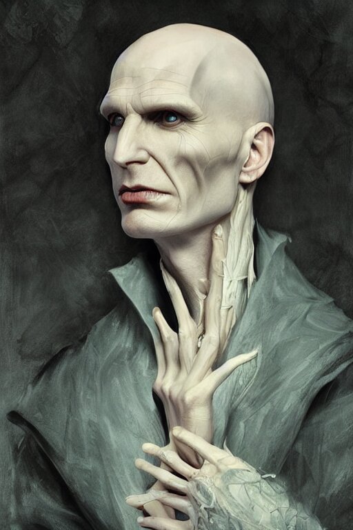 Harry Potter Lord Voldemort, diffuse lighting, fantasy, intricate, elegant, highly detailed, lifelike, photorealistic, digital painting, artstation, illustration, concept art, smooth, sharp focus, art by John Collier and Albert Aublet and Krenz Cushart and Artem Demura and Alphonse Mucha. change the Voldemort to harry potter