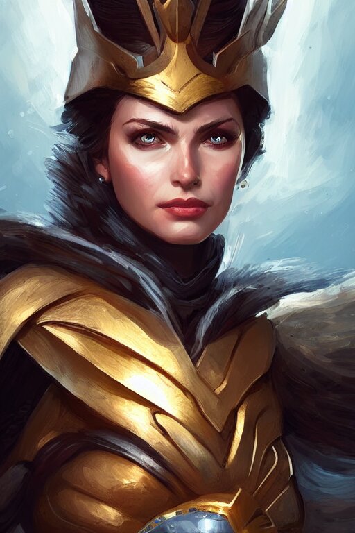 Amazon valkyrie athena, d & d, fantasy, portrait, highly detailed, headshot, digital painting, trending on artstation, concept art, sharp focus, illustration, art by artgerm and greg rutkowski and magali villeneuve