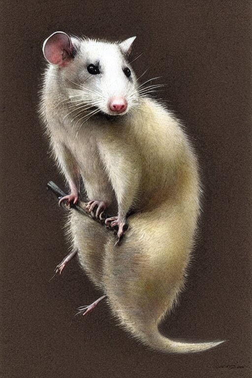 ( ( ( ( ( a singing opossum. muted colors. ) ) ) ) ) by jean - baptiste monge!!!!!!!!!!!!!!!!!!!!!!!!!!!